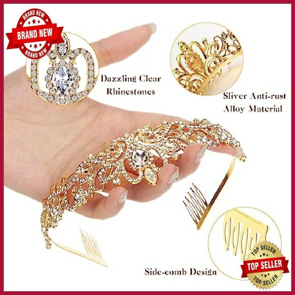 20-Piece Rhinestone Tiara Set with Combs for Parties & Weddings main image 5